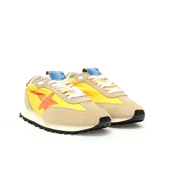 Golden Goose Orange Star Print Athletic Shoes - Picture 1 of 8